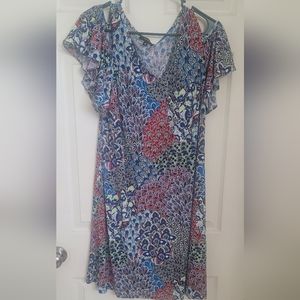A Line Slight Flow Print Dresses